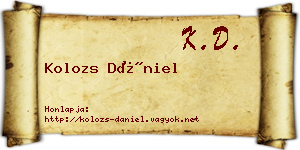 Kolozs Dániel névjegykártya